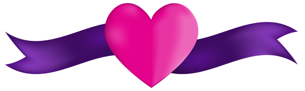 Heart with domestic violence awareness ribbon